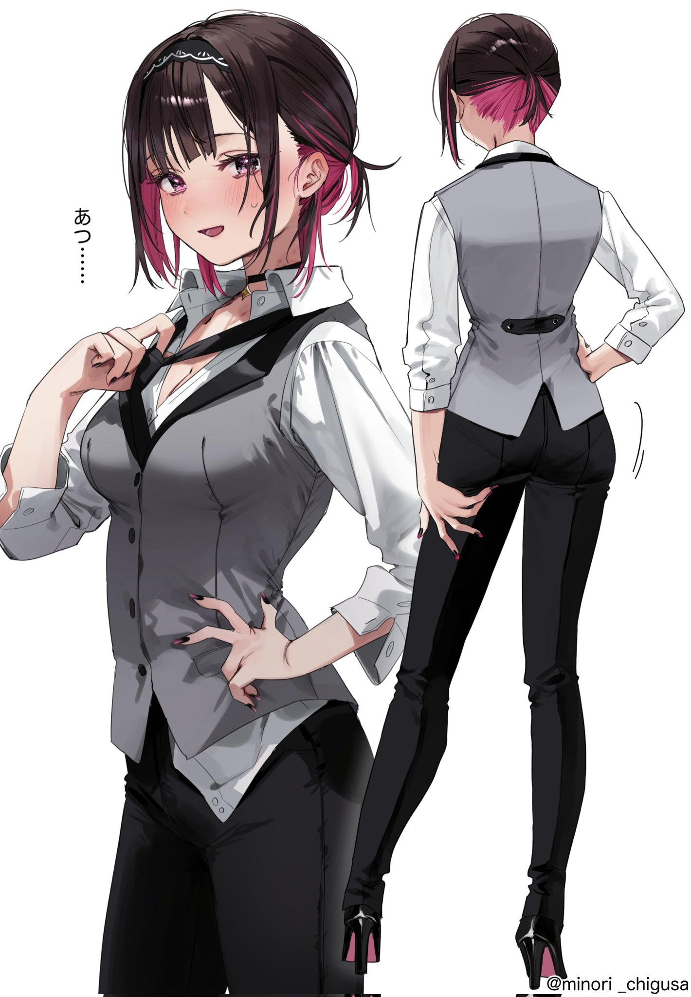 Chigusa Minori Shino To Ren Shirayuki Ren Ass Cleavage Dress Shirt